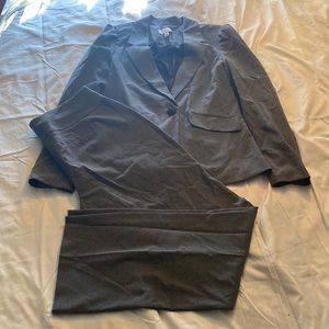 Elle Gray Polka Dot Pant Suit with Blazer (size 10) and Trousers (size 8)